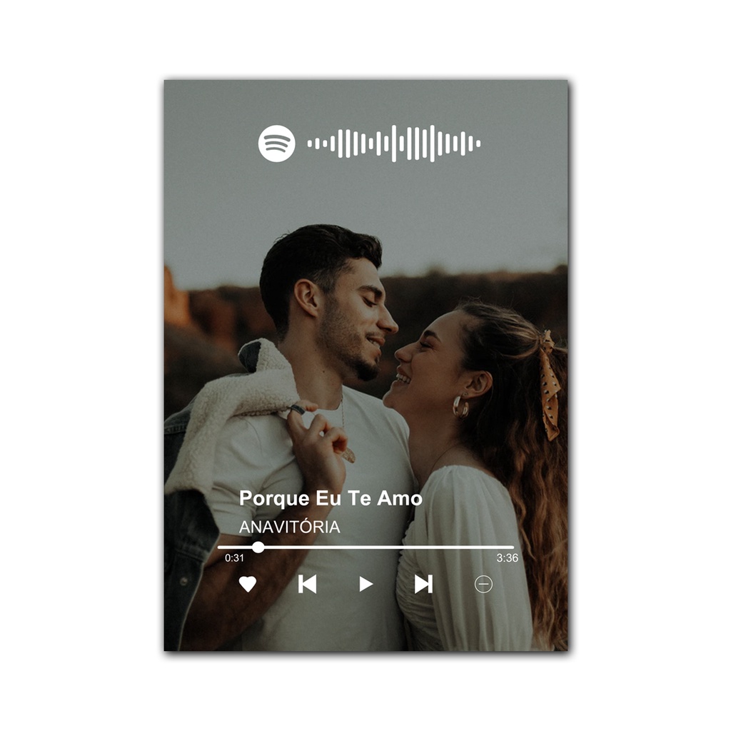 Mini Quadrinho Spotify Personalizável Quadro 10x15cm