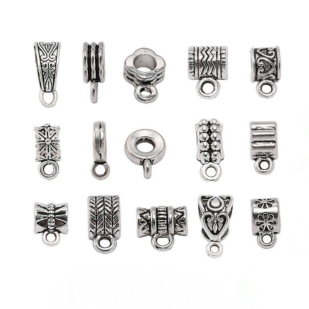 20pcs/lot Antique Silver Charme Bail Beads Pingentes Conectores De Fecho Para Pulseira Colar De Joias Faça Você Mesmo Fabricação