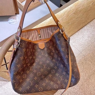 L.V Large Capacidade Saco Tote Feminino Vintage Impressão Crossbody