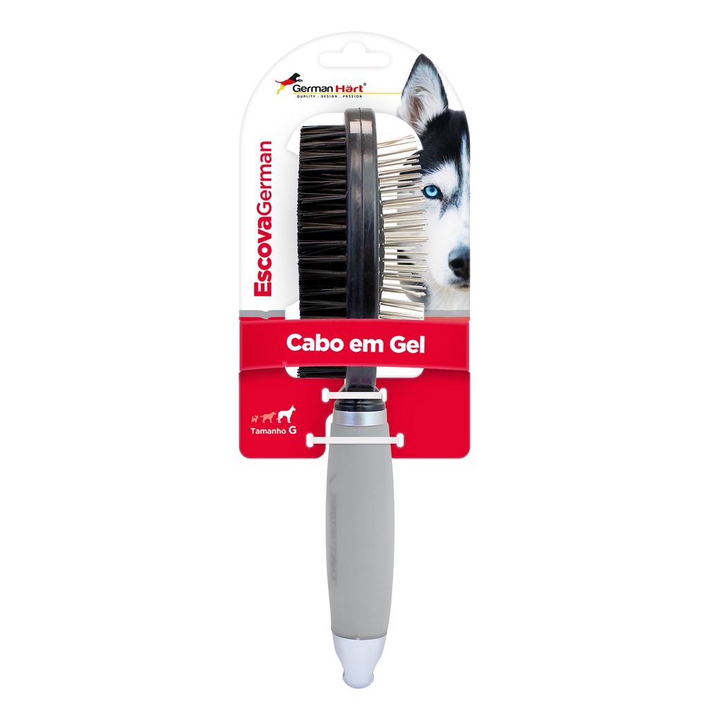Escova Dupla Cabo de Gel para Cães e Gatos G - GermanHart em Oferta na Shopee