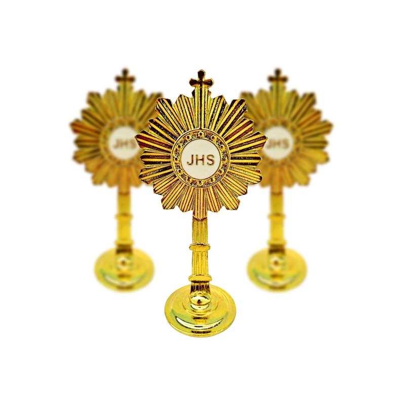 Kit 15 Ostensório Dourado 15cm Lembrança Atacado Revenda