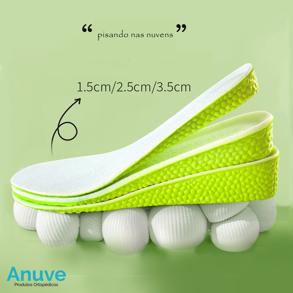 Palmilha Para Aumentar Altura Confortável Discreta