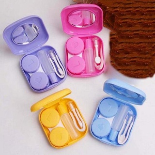 1 Pc Portátil Bonito Mini Bolso Caso Da Lente De Contato De Plástico Fácil De Transportar Espelho Fosco Colorido Cuidados Recipiente De Líquido Titular em Oferta na Shopee