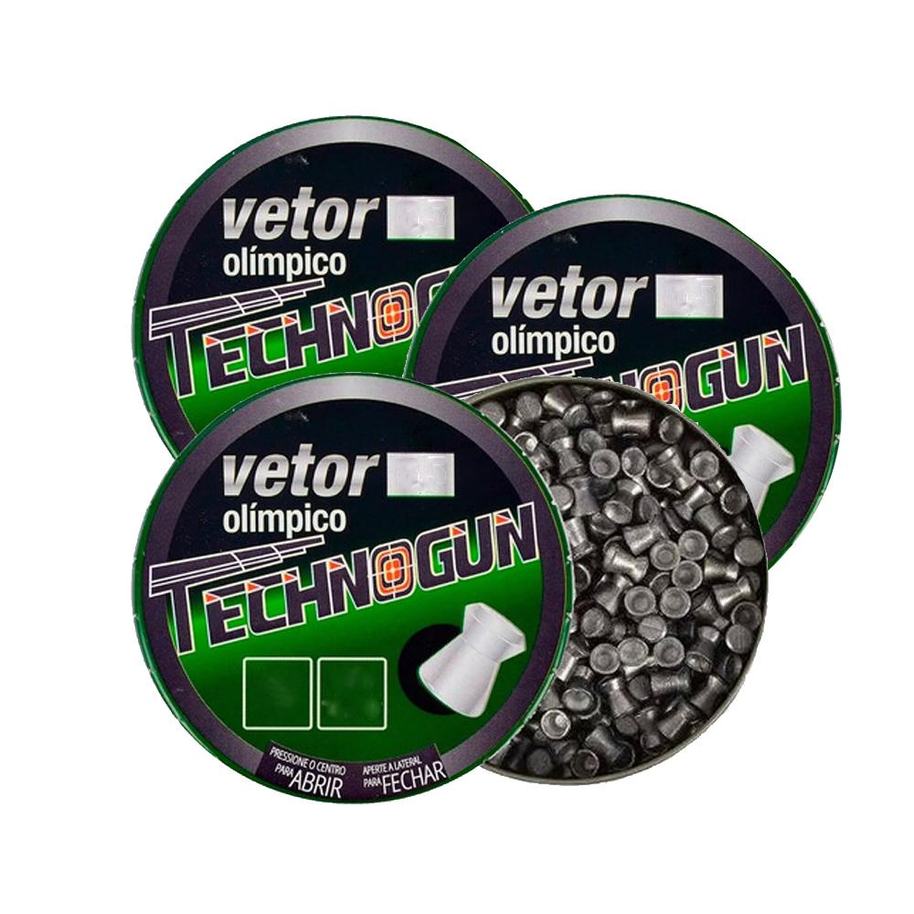 3 Latas de Chumbinho Vetor 5.5mm 375 Unidades – Technogun - Sports & Outdoors