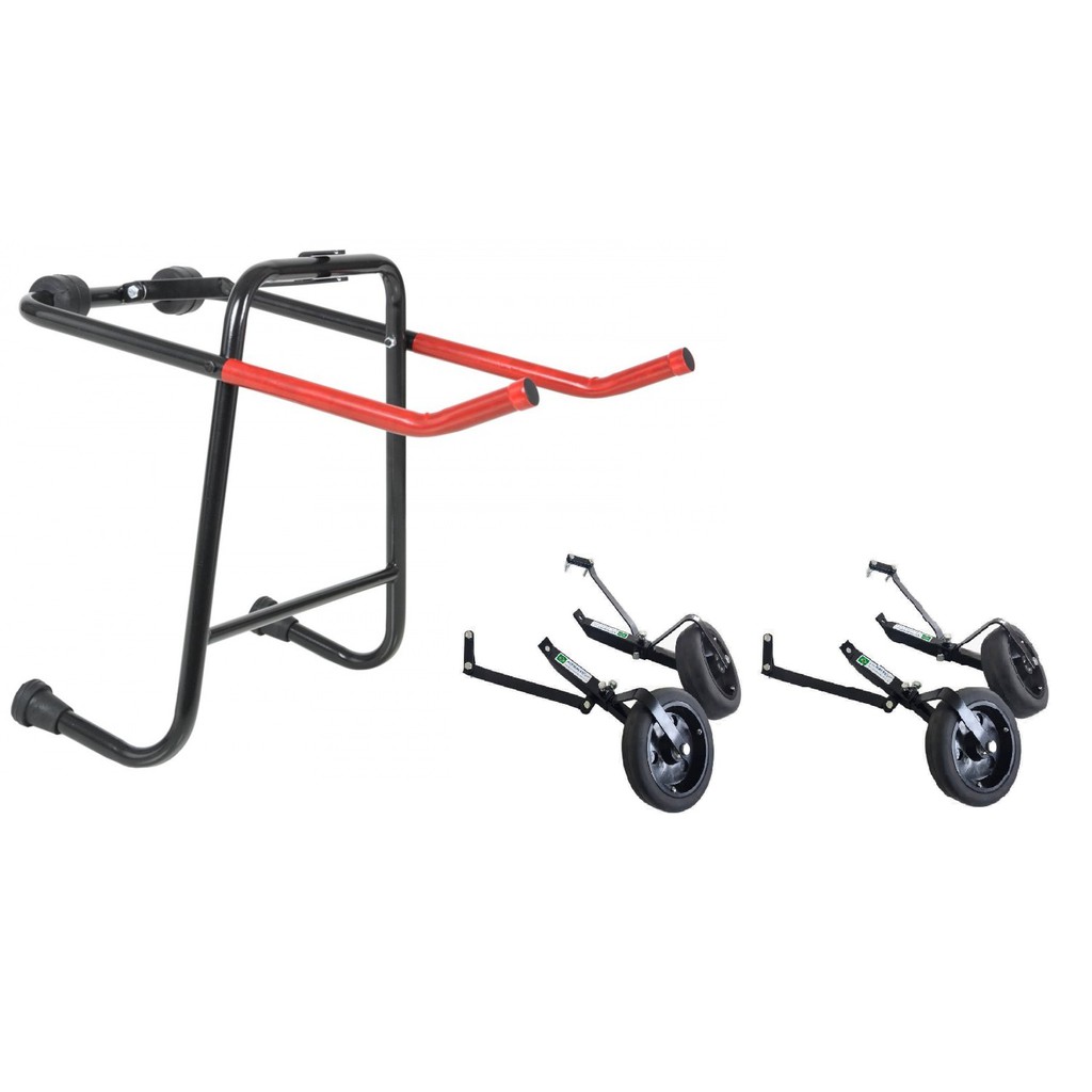 Suporte Veicular Transbike Para 2 Bicicletas Al-103 + 2 Par de Rodas Laterais Bike Regulável Aro 26/29 Reforçada Al-177
