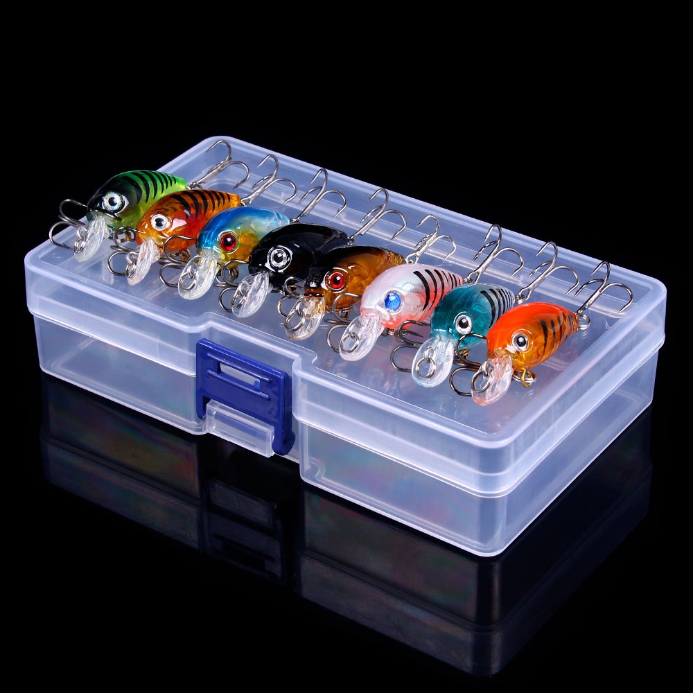 HENGJIA 8 Pcs Crankbaits Conjunto Cor Misturada 4.5 Cm/4g Isca De Pesca Minnow Com Caixa Umpan Artificial em Oferta na Shopee
