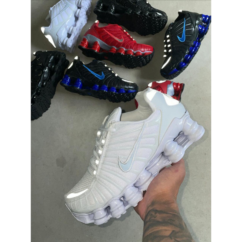 Tênis Nike Shox Molas Branco Refletivo BeeCost