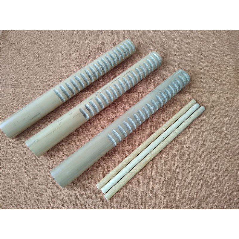 Reco Reco bambu G Percussão Samba Religioso Som Contação de Historia