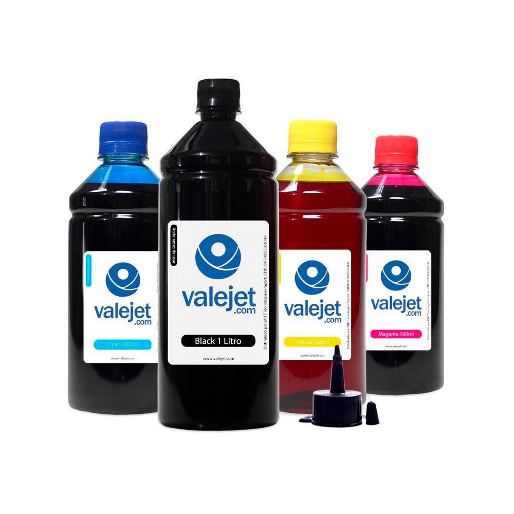 Kit 4 Tintas Bulk Ink Epson L6191 Black 1 Litro E Coloridas 500ml Valejet Shopee Brasil 6212