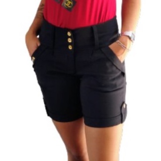 Bermuda Feminina Shorts Meia Coxa Bengaline Hot
