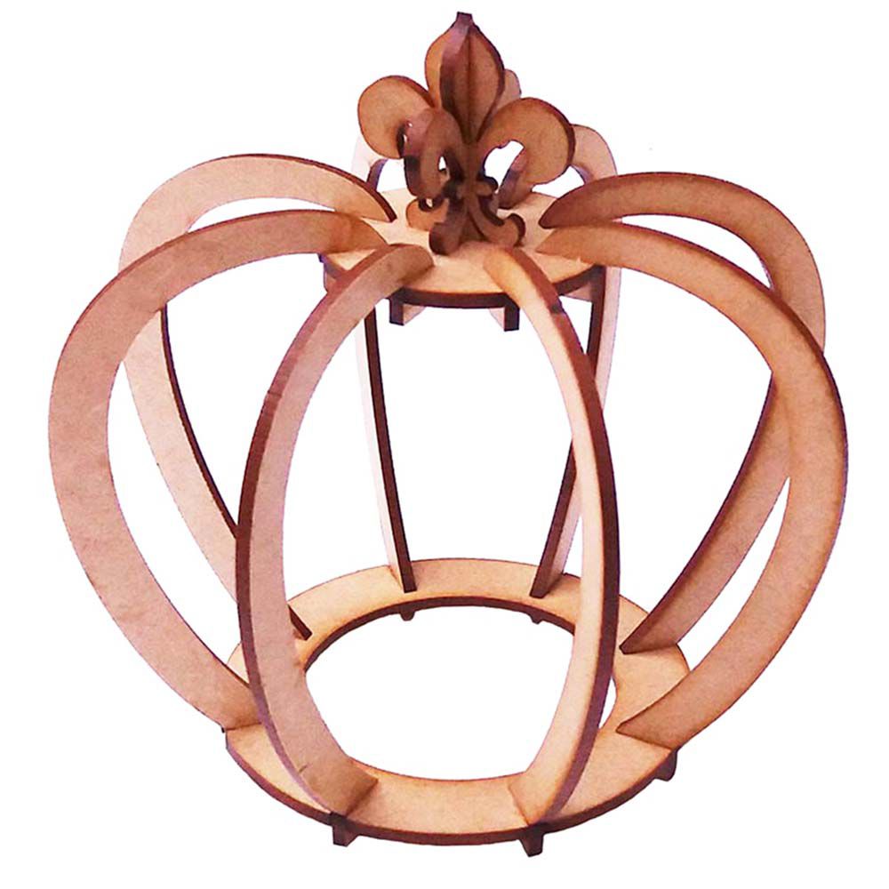 Kit com 3 Coroa 3D mdf tamanho 15 cm arte festa príncipe princesa rei