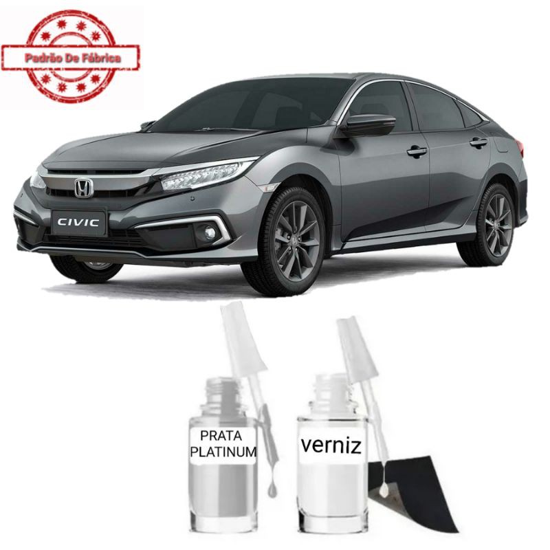 Tinta Tira Risco Automotivo Honda Civic Cor Prata Platinum