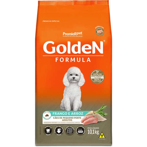 Ração Golden Formula Cães Adultos Mini Bits  Porte Pequeno Frango e Arroz 10,1kg em Oferta na Shopee