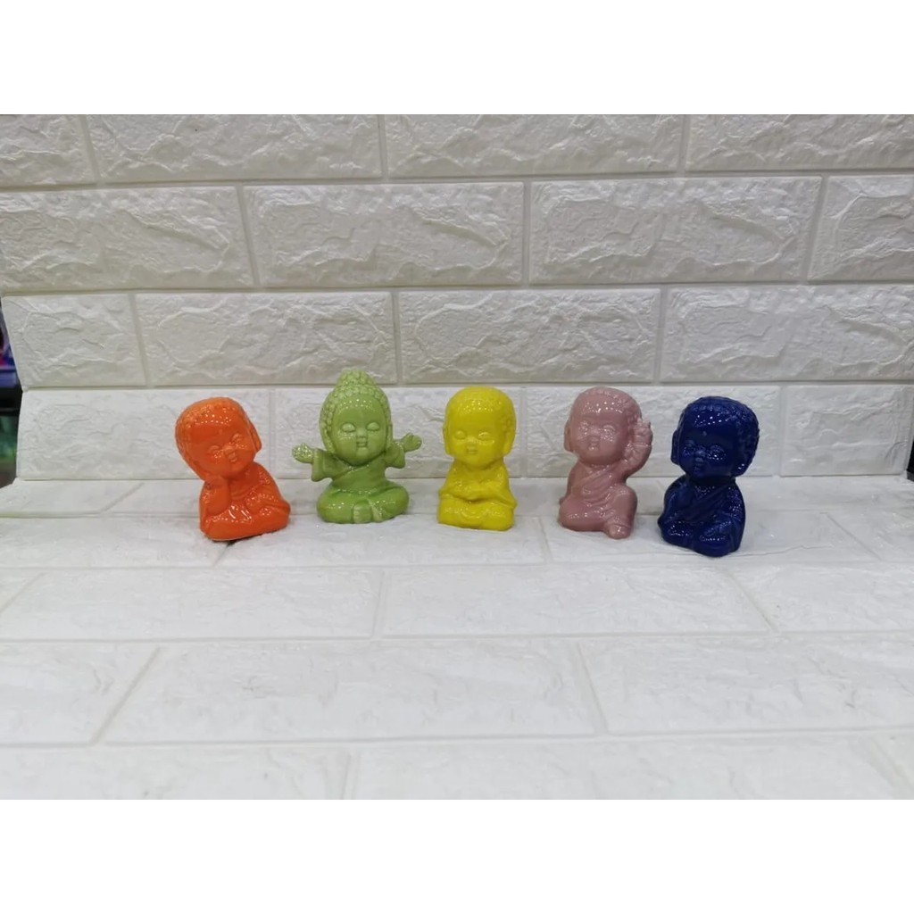 Imagem Buda Mini Estátua-miniatura Budismo De Cor Porcelana