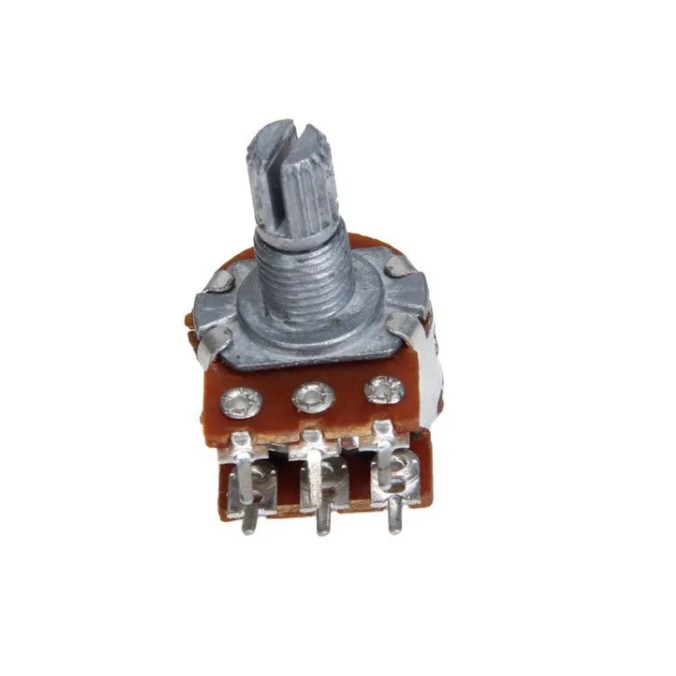 Potenciômetro Linear Rotativo 5 Pinos Com Chave Prateado 100k L15