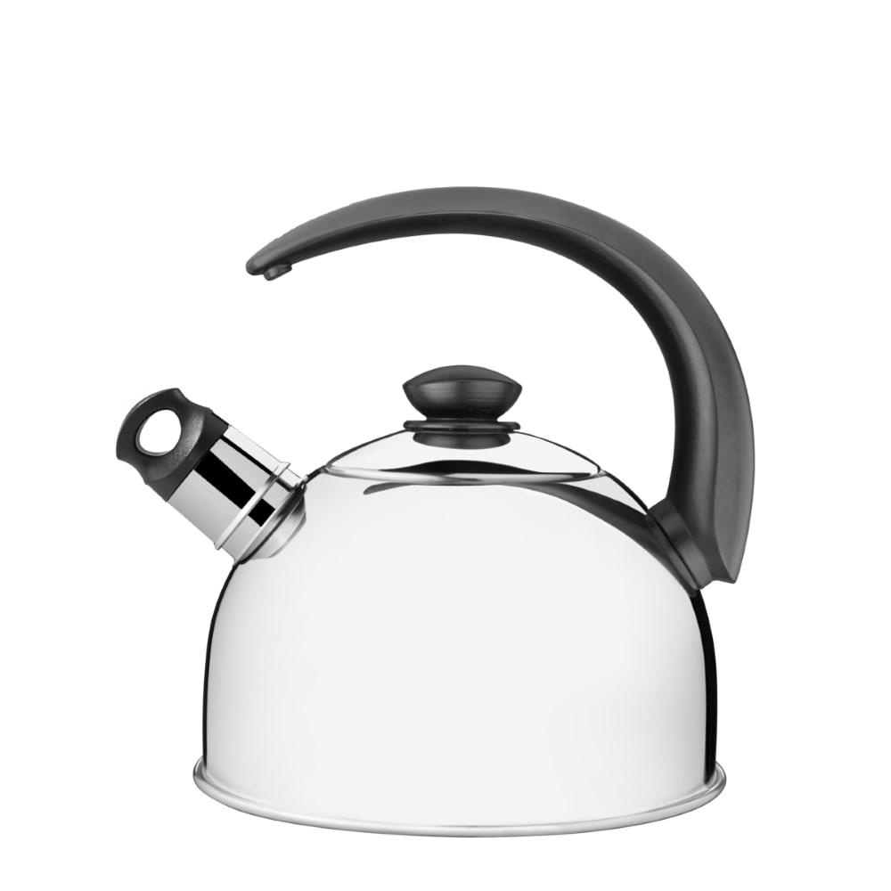 Chaleira Tramontina com Apito em Aço Inox Cabo Preto 2,1L