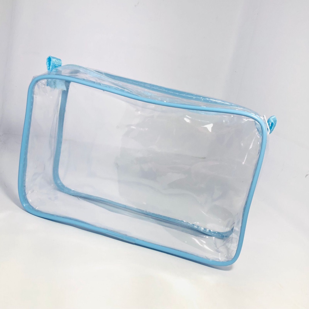 Necessarie inteira transparente AZUL 23x15 em Oferta na Shopee