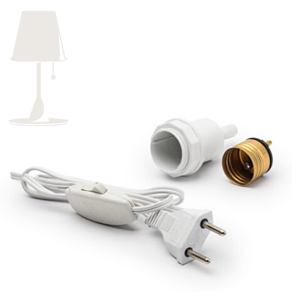 Fiação De Abajur 1 Metro Rabicho Bocal E Soquete branco Luminária, Ring Light, Camarim - Super Promoção