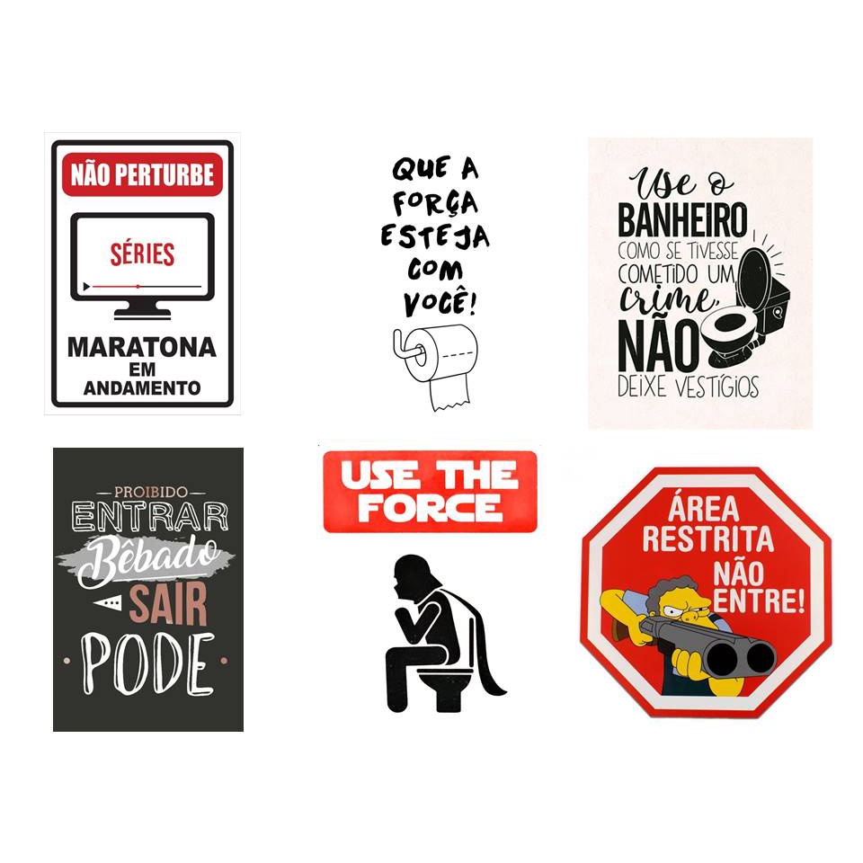 Plaquinhas Decorativas, Divertidas, Frases engraçadas, Banheiro ...