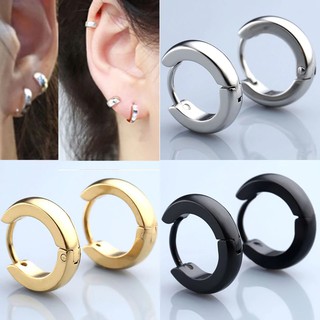 par de brinco mini argola pequeno em aço banhado dourado preto prateado não perde cor masculino feminino