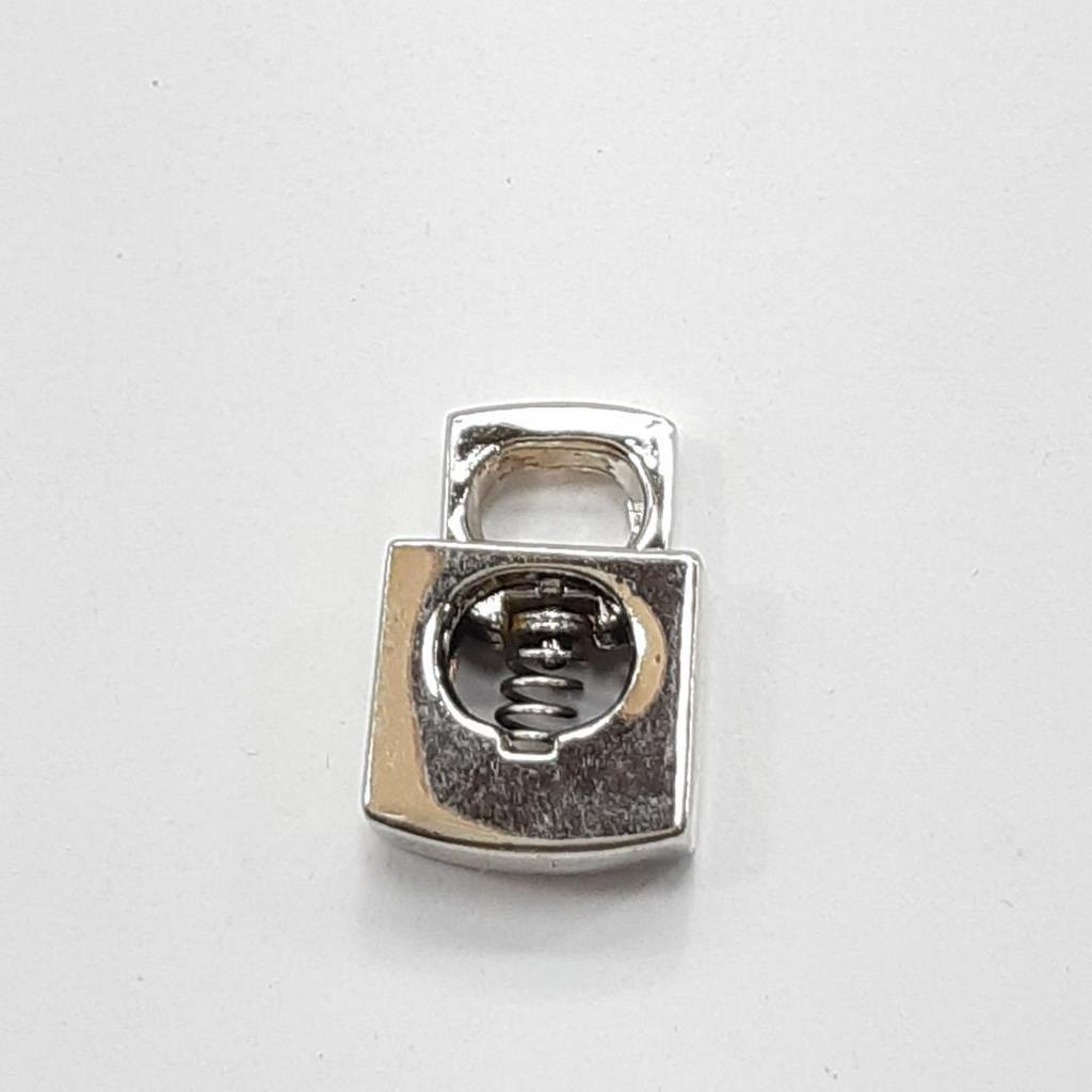 005 un Ponteira Mola Metalica Focinho de porco 2x1,2cm  Prata 8816 005 - 155Q8