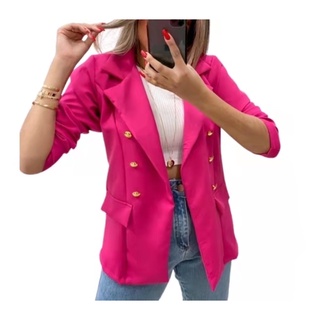 Blazer Feminino Casaco  Alfaiataria Com Botão Lindo Super Moda
