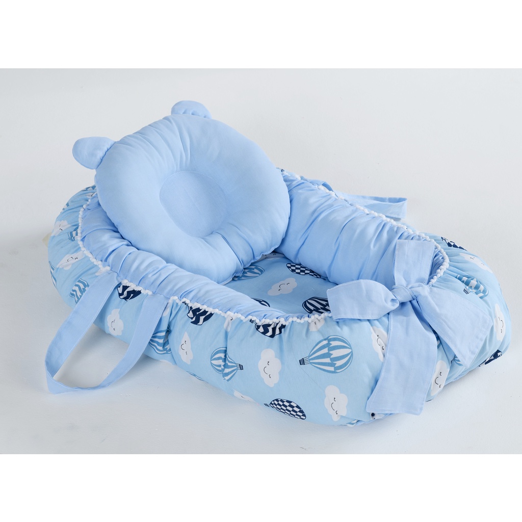 ninho redutor de berço bebe menino balão azul em Oferta na Shopee