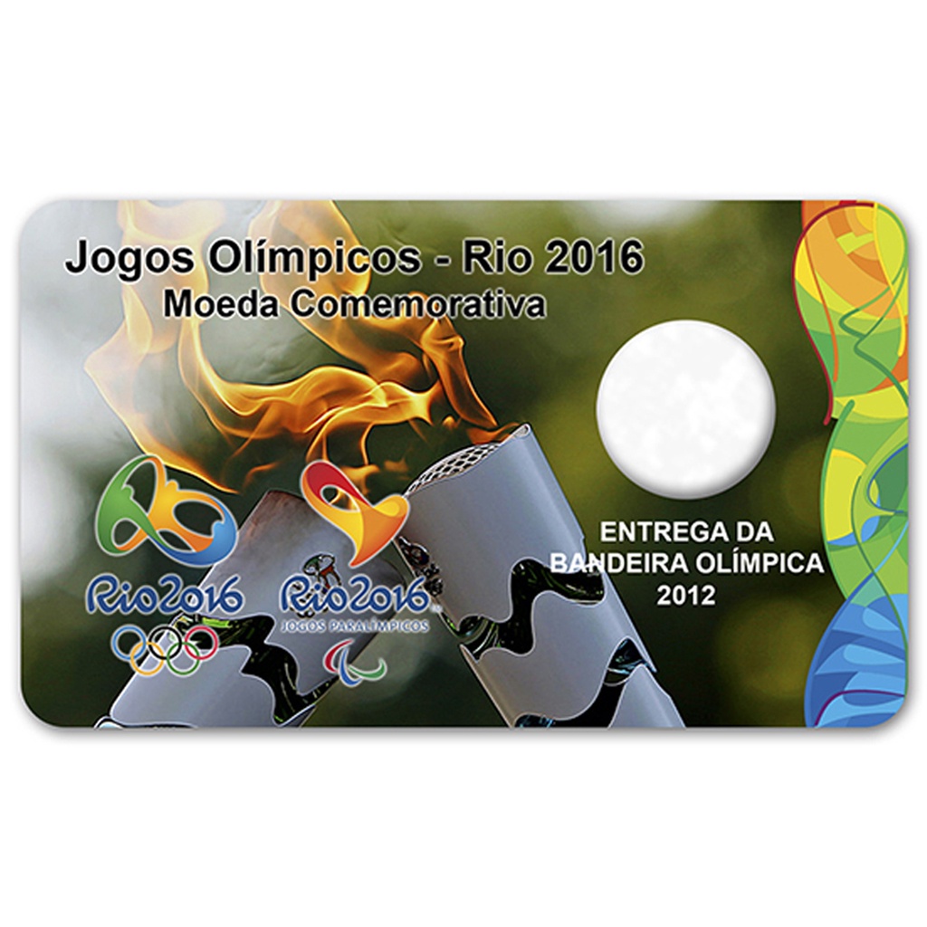 Display Expositor Acrílico para Moeda do Real - Comemorativa da Entrega da Bandeira Olímpica