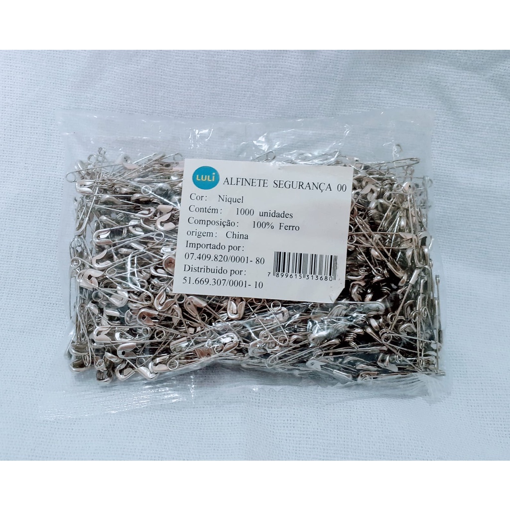 1000 Alfinete de Segurança Prata Níquel Nº00 22 mm em Oferta na Shopee