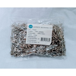 1000 Alfinete de Segurança Prata Níquel Nº00 22 mm em Oferta na Shopee