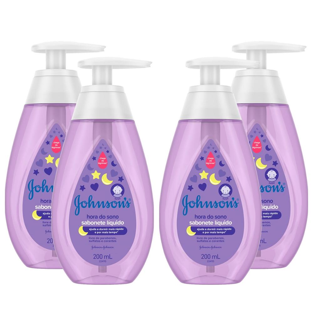Kit 4 Sabonetes Líquido Johnsons Baby Hora do Sono 200ml em Oferta na Shopee