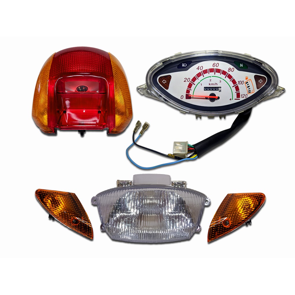 Farol Bloco Optico + Par de Piscas Setas  + Lanterna  Farolete Traseira + Painel Completo Biz 100 2002 2003 2004 2005