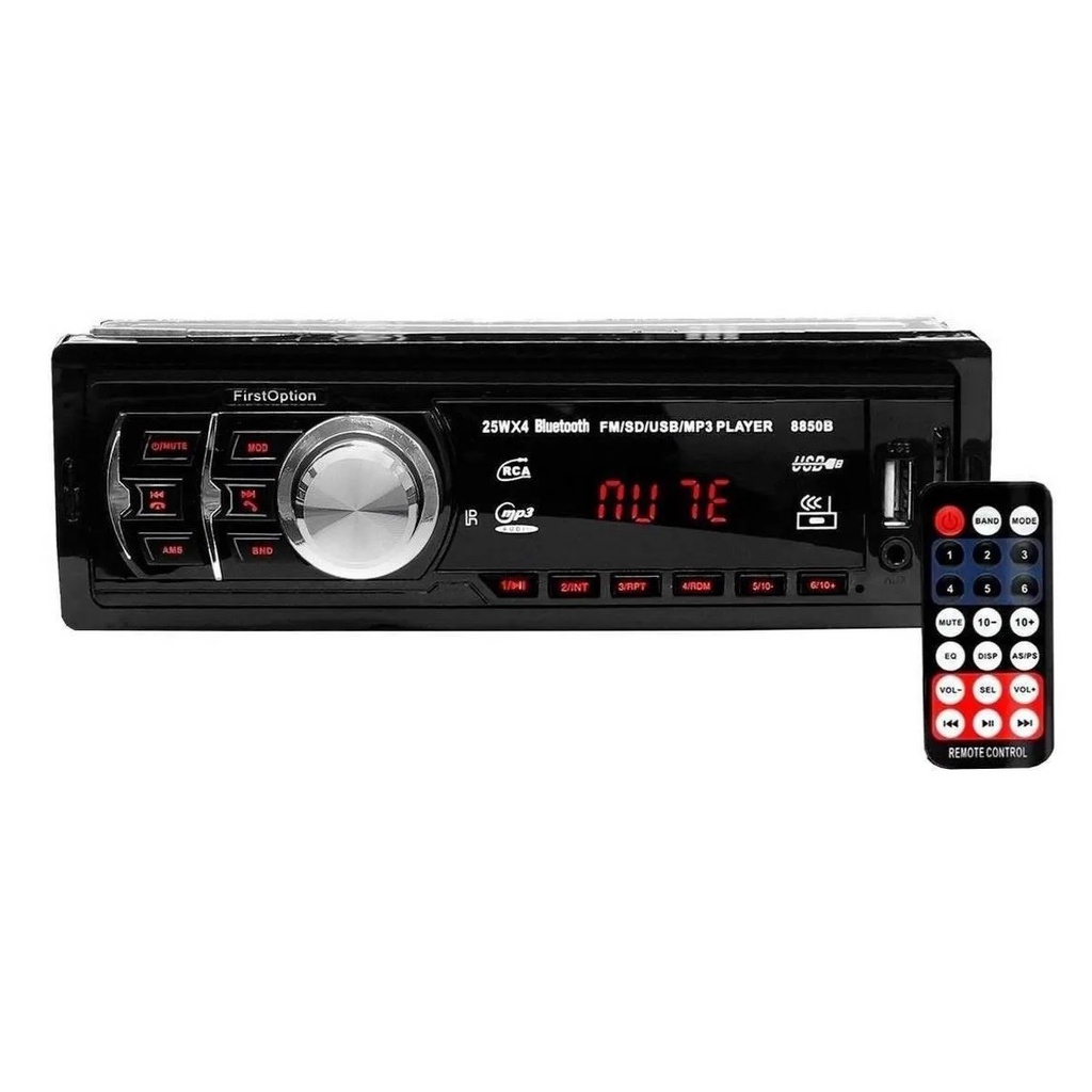 Som Fm Am Automotivo First Option 8850 Com Usb, Bluetooth E Leitor De Cartão Sd em Oferta na Shopee
