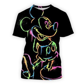 Rato Mickey Impresso Em 3D Camiseta Cartoon T Mulheres Kawaii Outdoor Fashion streetwear Diseny