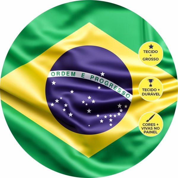 Painel Redondo da Copa do Mundo Bandeira do Brasil em 3D  para decoração de Festas, Aniversário com elástico 1,50x1,50 em Oferta na Shopee