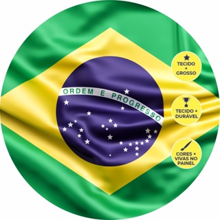 Painel Redondo da Copa do Mundo Bandeira do Brasil em 3D  para decoração de Festas, Aniversário com elástico 1,50x1,50 em Oferta na Shopee