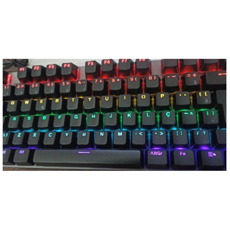 Teclado Gamer Knup Semi Mecanico Kp-tm010 Qwerty Outemu Diy Blue Português Brasil Cor Preto Com Luz Rainbow · foto 2