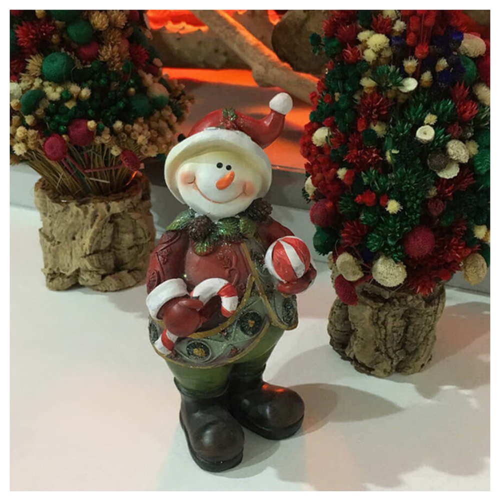 Decoração Enfeite Natal Boneco De Neve Em Resina 15cm | Shopee Brasil