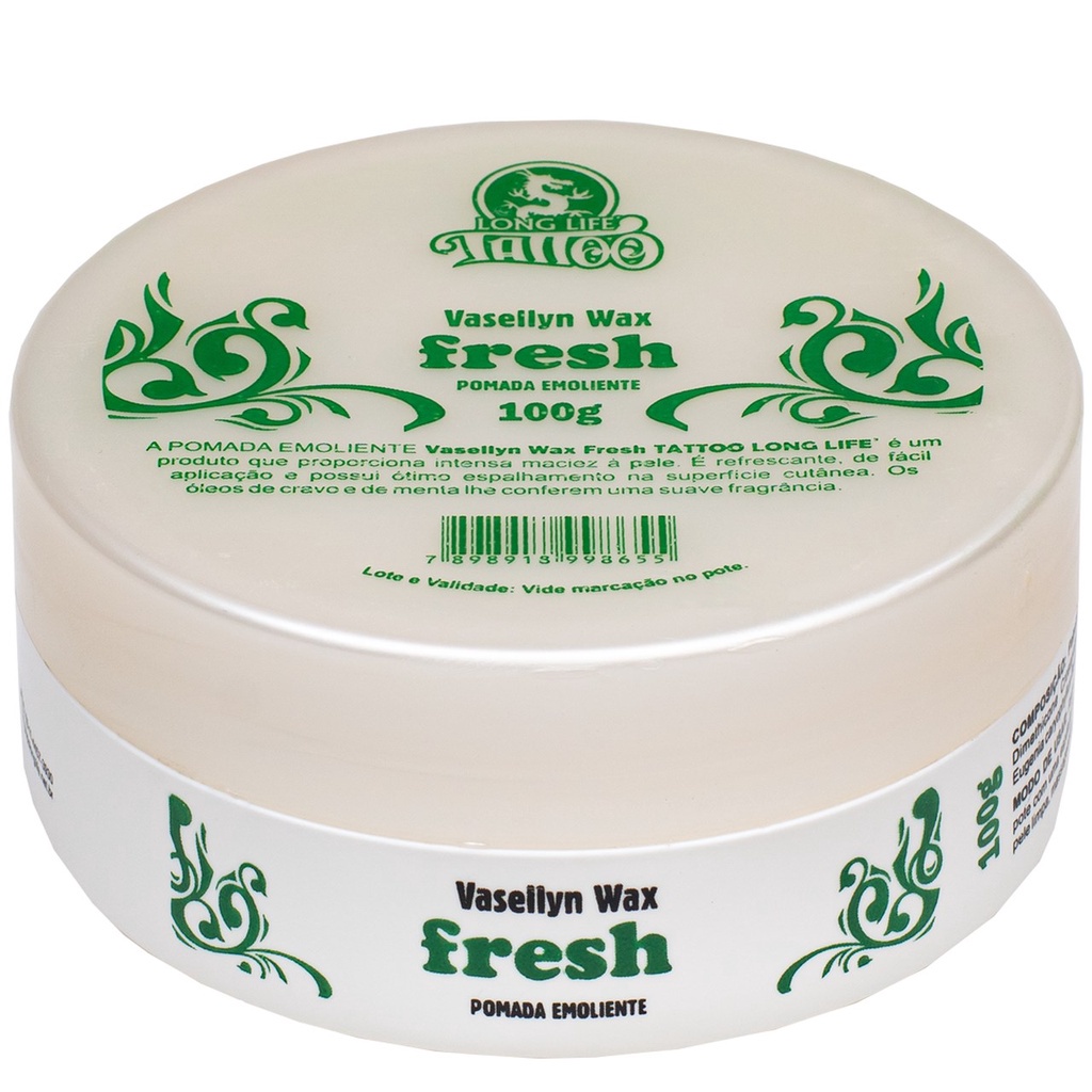 Vaselina para Tatuagem Fresh 100g  eficaz para esfriar, relexar e acalmar a pele Tattoo Long Life
