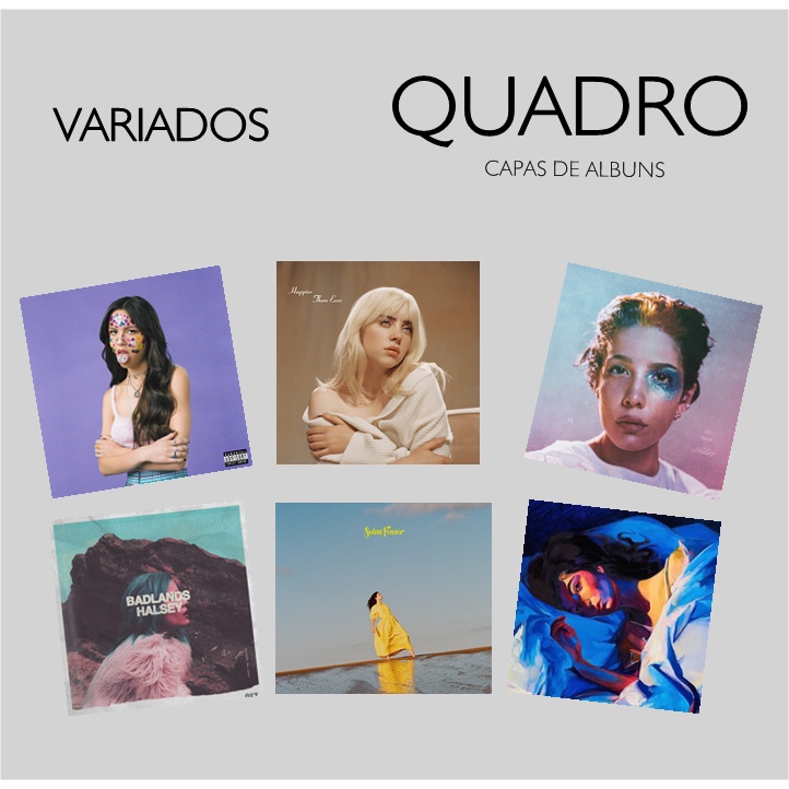 Quadro Mdf Decorativo Olivia Rodrigo Sour, Lorde Melodrama Pure Heroine, Billie Eilish Happier Than Ever, Halsey Badlands, Manic Quadro Mdf 20x20  Capas De Albuns em Oferta na Shopee