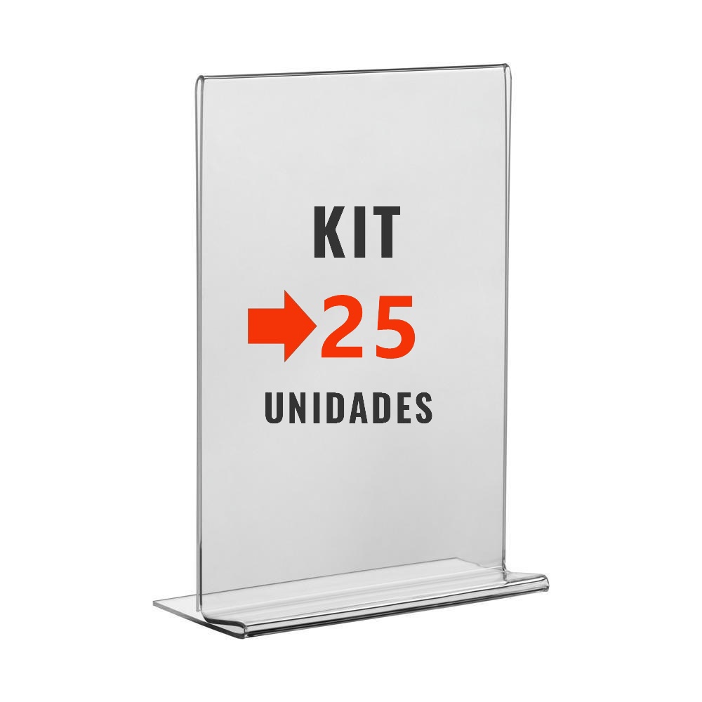 Kit com 25 Display Expositor Acrilico T 10x15cm Tamanho A6 de Mesa e Balcao para Cardapio Fotos Promocao Avisos Panfletos Qr Code em Oferta na Shopee