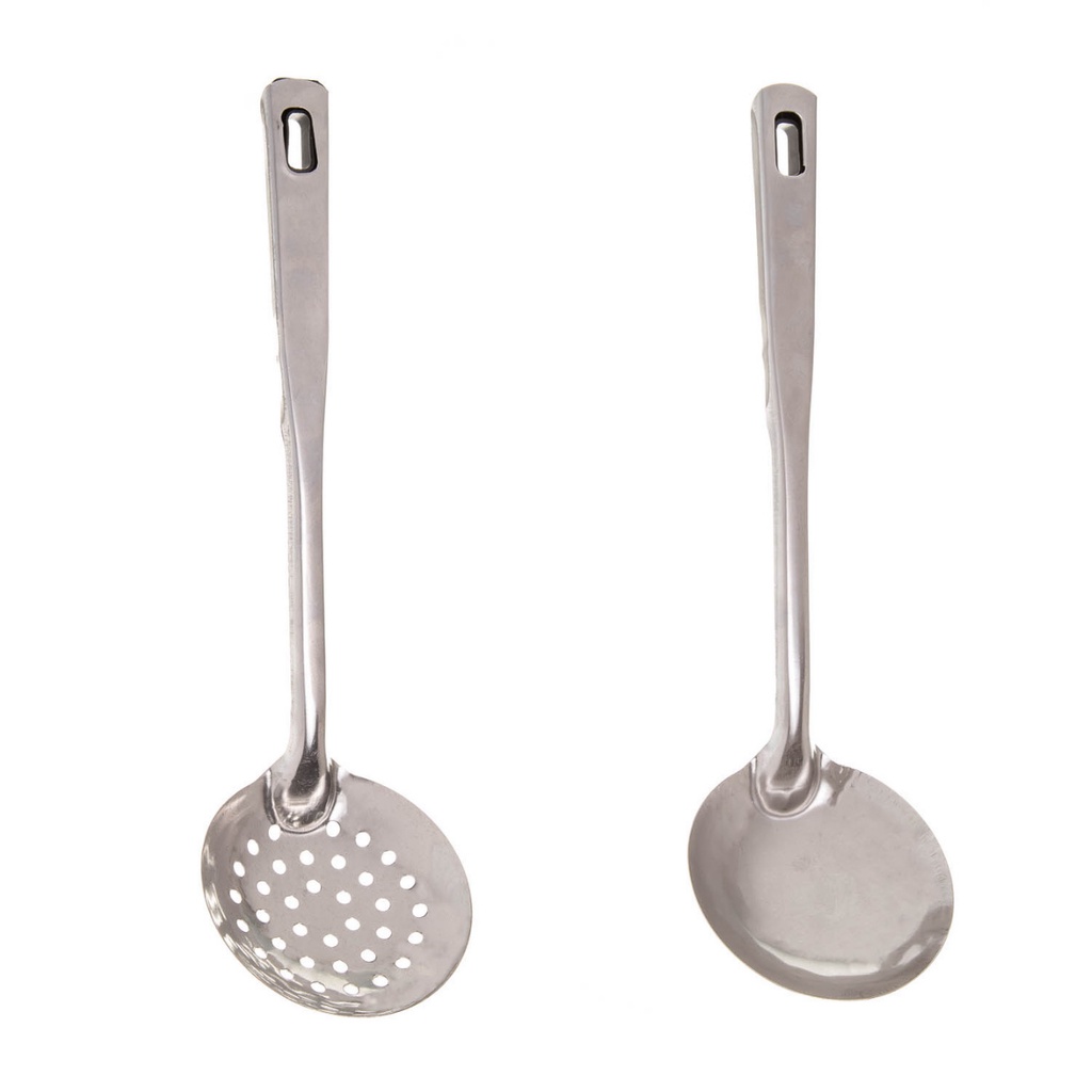 Kit Escumadeira + Concha Utensílio Cozinha Arroz Feijão Sopa Caldos