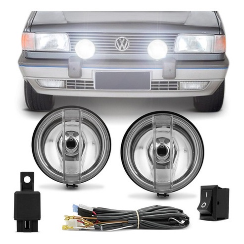 Kit Farol de Milha Gol Quadrado G1 GT GTI 87 88 89 90 91 92 93 94 Gol Copa 94 Superior Auxiliar