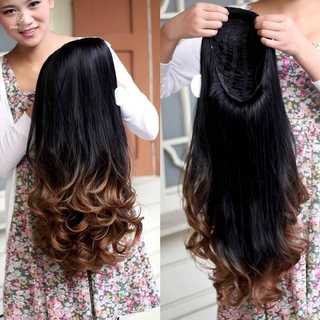 Peruca De Cabelo Ondulado Longo Resistente Ao Calor Com Cor Degradê
