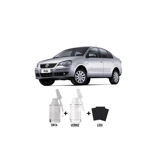 Tinta Tira Risco Automotivo Prata Light VW + Verniz 15ml