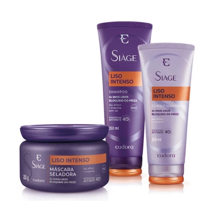 Eudora Siàge Liso Intenso Shampoo + Condicionador + Máscara Capilar