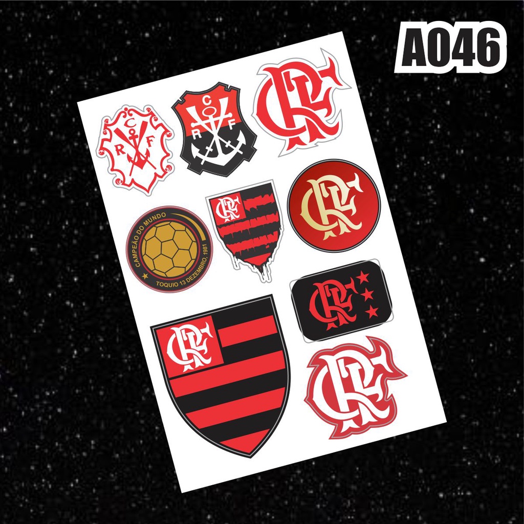 Flamengo Adesivo de Cartela Vários Modelo Diferente
