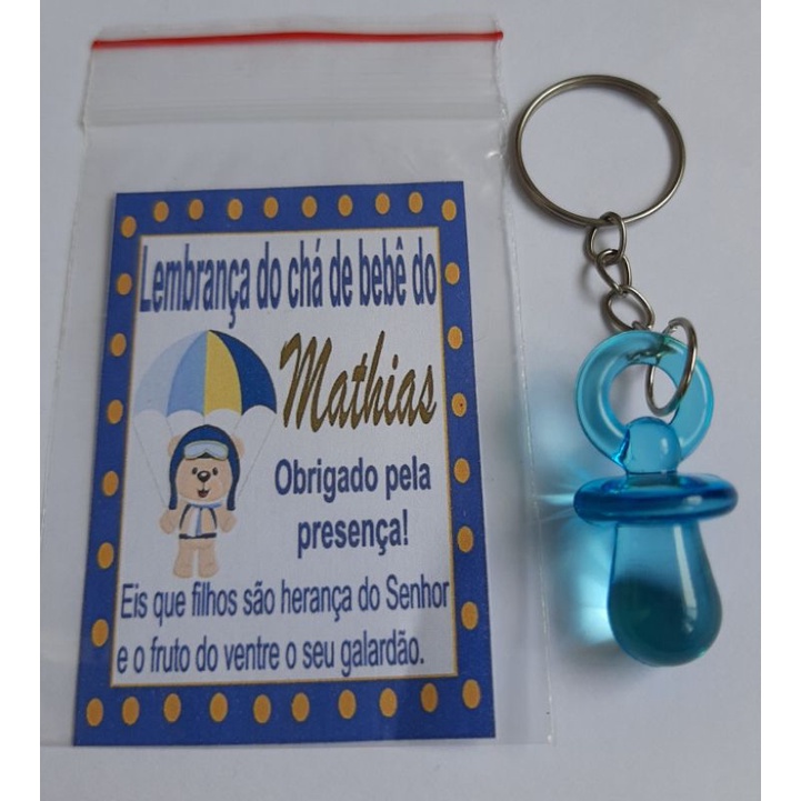 30 Lembrancinha chá de bebê/maternidade/charreata/lindos chaveiros C/Tags gratis saquinho para menino ou menina