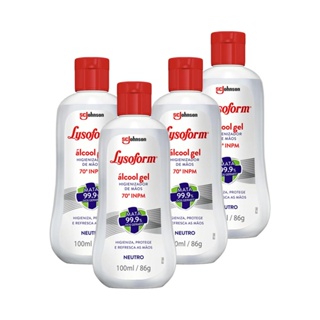 Kit 4 Álcool em Gel Lysoform Higienizador para as Mãos Neutro 100ml em Oferta na Shopee