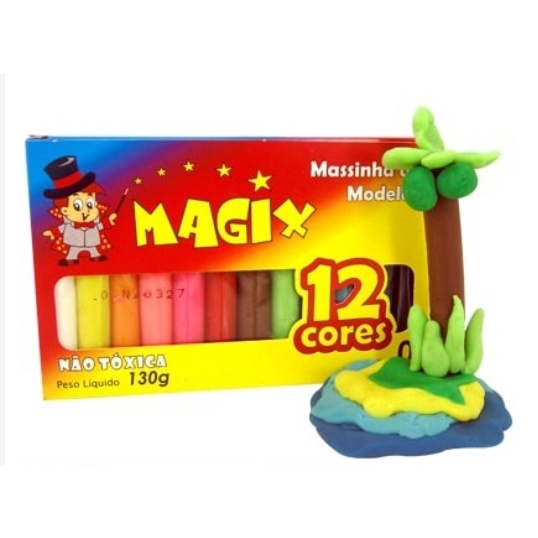 Massinha de Modelar Magix c/12 cores para criançada não toxica | Shopee ...